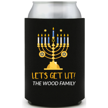 Let's Get Lit The Wood Family Full Color Foam Collapsible Coolies All Over Print Style 168467