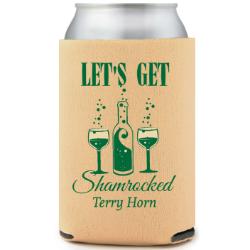 Let's Get Shamrocked Terry Horn Full Color Foam Collapsible Coolies All Over Print Style 170069