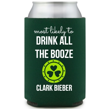 Most Likely To Drink All The Booze Full Color Foam Collapsible Coolies All Over Print Style 170062