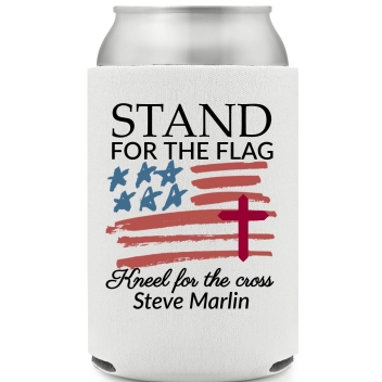 Stand For The Flag Kneel For The Cross Full Color Foam Collapsible Coolies All Over Print Style 172675