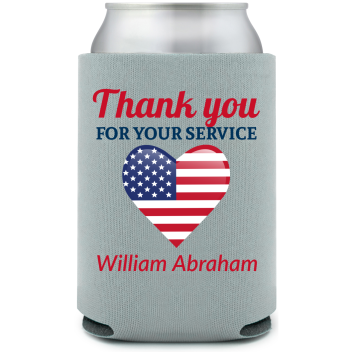 Thank You For Your Service Full Color Foam Collapsible Coolies All Over Print Style 173047