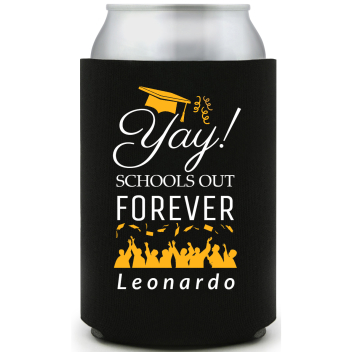 Yay Schools Out Forever Full Color Foam Collapsible Coolies All Over Print Style 171639