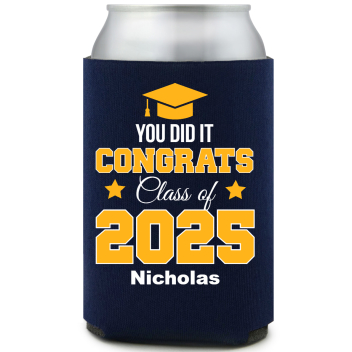 You Did It Congrats Class Of 2025 Full Color Foam Collapsible Coolies All Over Print Style 172350