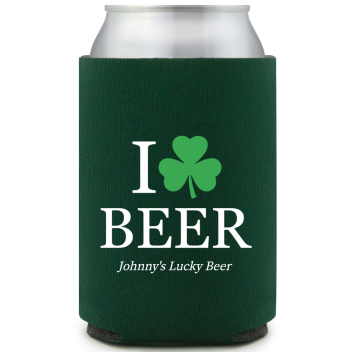 I Love Beer St. Patrick&rsquo;s  Full Color Can Coolers