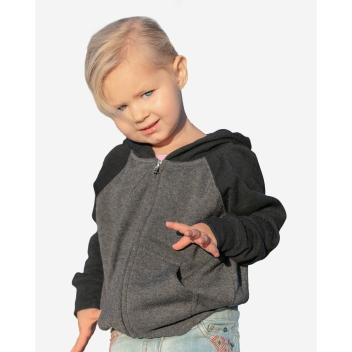 Independent Trading Co. Toddler Lightweight Special Blend Raglan Zip Hood - Prm10tsbz