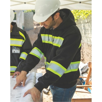 Kishigo Men's Ev Series&reg; Enhanced Visibility Full-zip Hooded Sweatshirt - B310-313