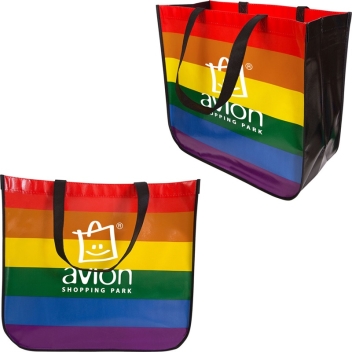 Large Rainbow Laminated Tote Bags