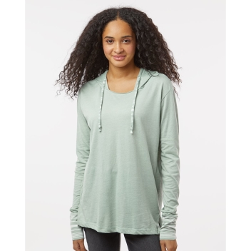 Mv Sport Women's Heathered Jersey Hooded Tunic - W19439