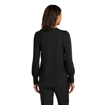 Mercer+mettle Women's Stretch Jersey Long Sleeve Blouson Top