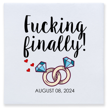 Personalized F*cking Finally Engagement Premium Full Color Napkins