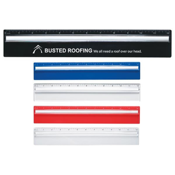 Plastic Ruler With Magnifying Glass 12"