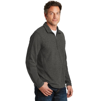 Port Authority Heather Microfleece 1/2-zip Pullover.