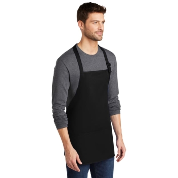 Port Authority Medium-length Apron With Pouch Pockets.