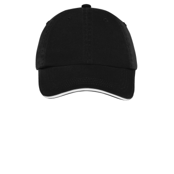 Port Authority Sandwich Bill Cap With Striped Closure.