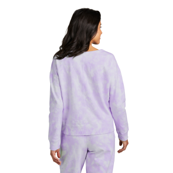 Port & Company Women's Beach Wash Cloud Tie-dye V-neck Sweatshirt