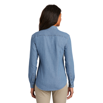 Port & Company Women's Long Sleeve Value Denim Shirt.