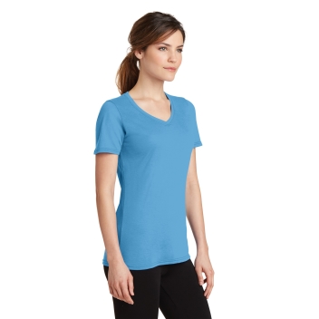 Port & Company Women's Performance Blend V-neck Tee.