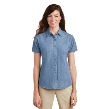 Port & Company Women's Short Sleeve Value Denim Shirt.