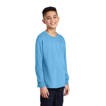 Port & Company Youth Long Sleeve Core Cotton Tee.