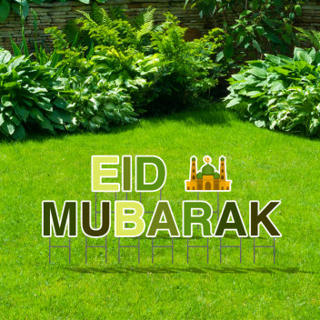 Pre-packaged Eid Mubarak Yard Letters