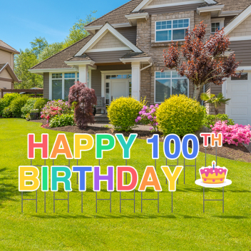 Pre-packaged Happy 100th Birthday Yard Letters