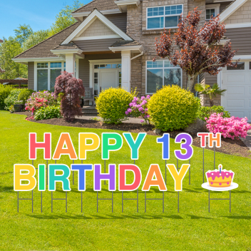 Pre-packaged Happy 13th Birthday Yard Letters