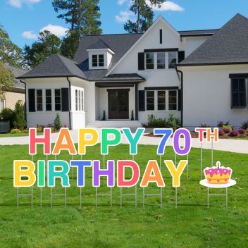 Pre-packaged Happy 70th Birthday Yard Letters