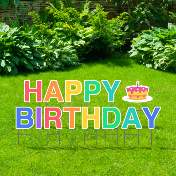 Pre-packaged Happy Birthday Yard Letters