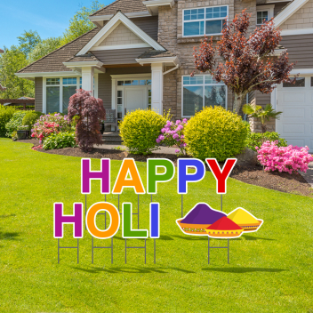 Pre-packaged Happy Holi Yard Letters