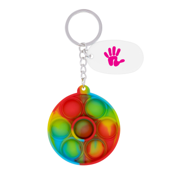 Push Pop Bubble Round Fidget Sensory Keychain