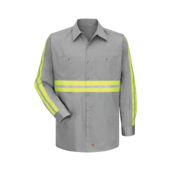Red Kap Men's Enhanced Visibility Long Sleeve Cotton Work Shirt - Sc30e
