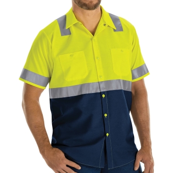 Red Kap Men's Tall Enhanced & Hi-visibility Work Shirt - Sy24t