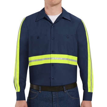 Red Kap Men's Tall Industrial Enhanced-visibility Long Sleeve Work Shirt - Sp14et