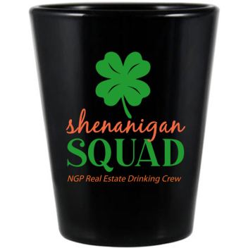 Shenanigan Squad St. Patrick's Black Shot Glass