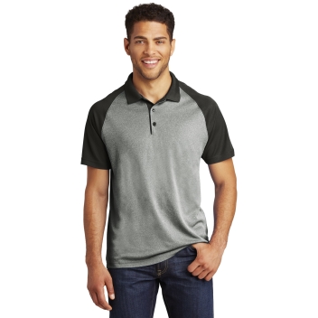 Sport-tek Posicharge Racermesh Raglan Heather Block Polo.