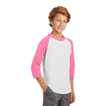 Sport-tek Youth Colorblock Raglan Jersey.
