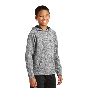 Sport-tek Youth Posicharge Electric Heather Fleece Hooded Pullover.