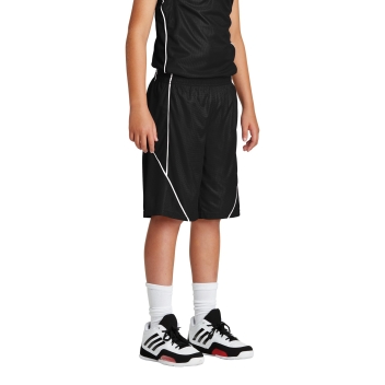 Sport-tek Youth Posicharge Mesh Reversible Spliced Short.