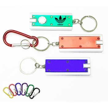 Translucent Rectangular Flashlight Key Chain And Carabiner