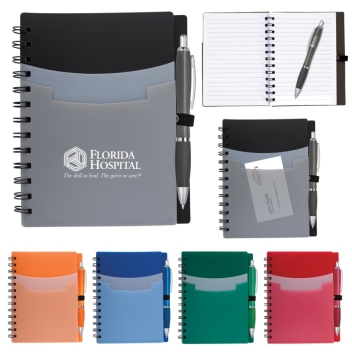 Tri-pocket Notebook & Satin Pen
