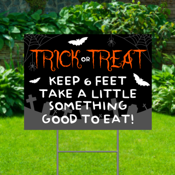Trick Or Treat 6 Feet Distance Yard Signs