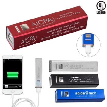 Ul Listed Aluminium 2200 Mah Lithium Ion Portable Power Bank