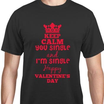 Valentines Day Keep You Single And Im Happy Calm Unisex Basic Tee T-shirts Style 130269