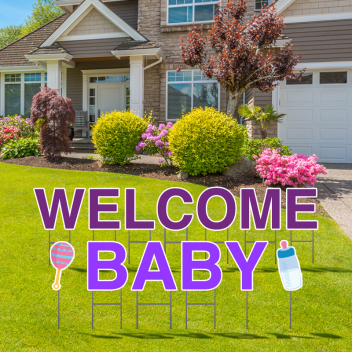 Welcome Baby Yard Letters