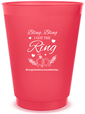 Custom Bling Bling I Got The Ring Engagement Frosted Stadium Cups
