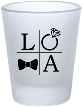 Custom Initials She Said Yes Engagement Frosted Shot Glasses