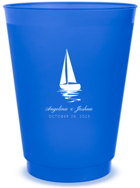 Custom I&rsquo;ll Be By Your Side Sailboat Nautical Wedding Frosted Stadium Cups