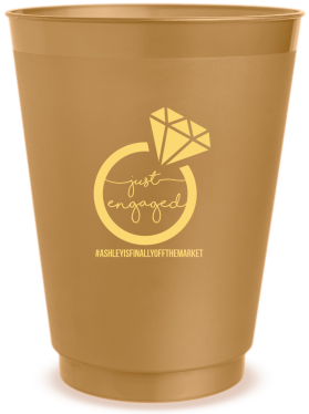 Custom Large Diamond Ring Just Engaged Frosted Stadium Cups
