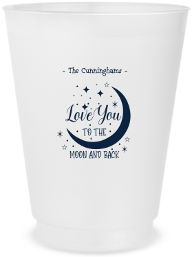 Custom Love You To The Moon And Back Wedding Frosted Stadium Cups