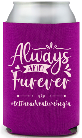 Custom Cat Always And Furever Pet Wedding Full Color Can Coolers